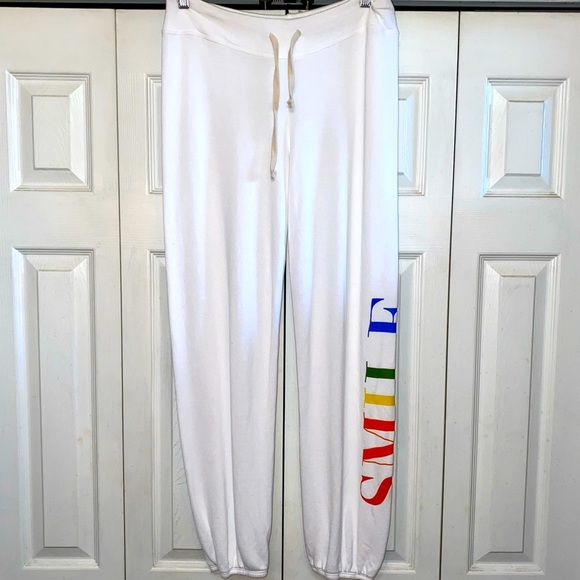 NEW Sundry SMILE White Sweatpants Size 1 (small) - Picture 5 of 9